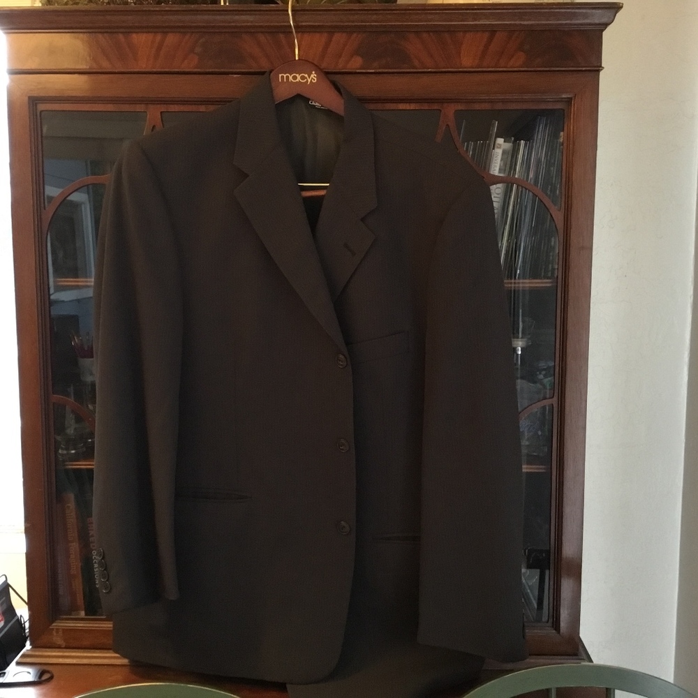 Charcoal grey pinstripe suit coat by Clairborne